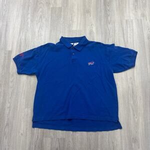 Vintage Buffalo Bills Polo Shirt Men's XL Blue NFL Football Doug Flutie 90s Logo